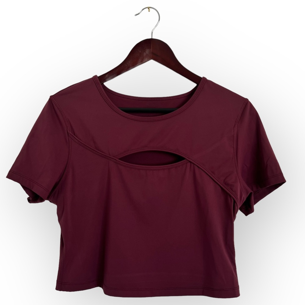 Halara | Fabric Round Neck Cut Out Cropped Barre Ballet Dance Sports Top Size XL